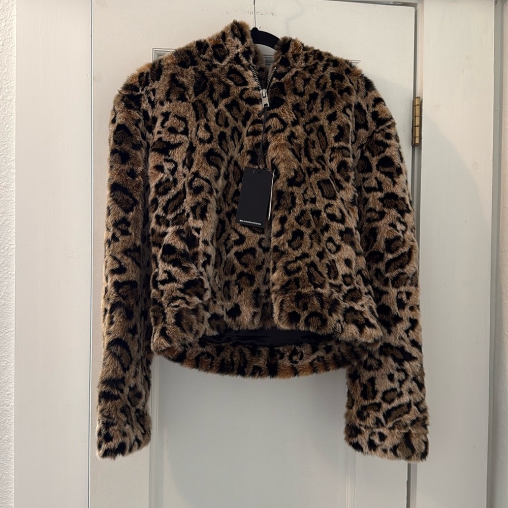 Black Orchid leopard Fur Hooded coat
